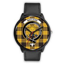 Load image into Gallery viewer, MacLeod Of Lewis Ancient Clans ,Black Metal Mesh watch, leather steel watch, tartan watch, tartan watches, clan watch, scotland watch, merry christmas, cyber Monday, halloween, black Friday