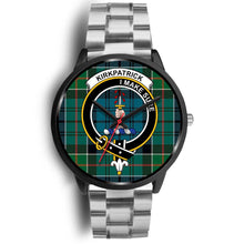 Load image into Gallery viewer, Kirkpatrick Clans ,Black Metal Link watch, leather steel watch, tartan watch, tartan watches, clan watch, scotland watch, merry christmas, cyber Monday, halloween, black Friday