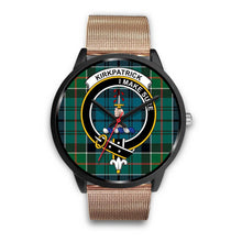 Load image into Gallery viewer, Kirkpatrick Clans ,Brown Leather watch, leather steel watch, tartan watch, tartan watches, clan watch, scotland watch, merry christmas, cyber Monday, halloween, black Friday