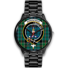 Load image into Gallery viewer, Kirkpatrick Clans ,Black Metal Link watch, leather steel watch, tartan watch, tartan watches, clan watch, scotland watch, merry christmas, cyber Monday, halloween, black Friday