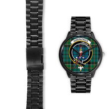 Load image into Gallery viewer, Kirkpatrick Clans ,Black Leather watch, leather steel watch, tartan watch, tartan watches, clan watch, scotland watch, merry christmas, cyber Monday, halloween, black Friday