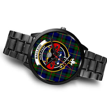 Load image into Gallery viewer, MacLeod Clans ,Brown Leather watch, leather steel watch, tartan watch, tartan watches, clan watch, scotland watch, merry christmas, cyber Monday, halloween, black Friday