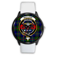 Load image into Gallery viewer, MacLeod Clans ,Silver Metal Mesh watch, leather steel watch, tartan watch, tartan watches, clan watch, scotland watch, merry christmas, cyber Monday, halloween, black Friday