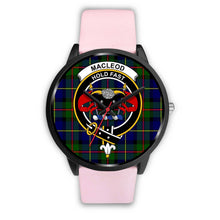 Load image into Gallery viewer, MacLeod Clans ,Silver Metal Link watch, leather steel watch, tartan watch, tartan watches, clan watch, scotland watch, merry christmas, cyber Monday, halloween, black Friday