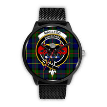 Load image into Gallery viewer, MacLeod Clans ,Rose Gold Metal Mesh watch, leather steel watch, tartan watch, tartan watches, clan watch, scotland watch, merry christmas, cyber Monday, halloween, black Friday