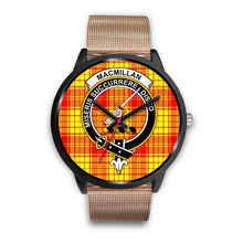 Load image into Gallery viewer, MacMillan Clans ,Brown Leather watch, leather steel watch, tartan watch, tartan watches, clan watch, scotland watch, merry christmas, cyber Monday, halloween, black Friday