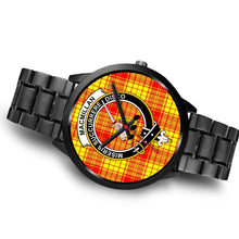 Load image into Gallery viewer, MacMillan Clans ,Brown Leather watch, leather steel watch, tartan watch, tartan watches, clan watch, scotland watch, merry christmas, cyber Monday, halloween, black Friday