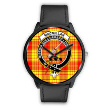 Load image into Gallery viewer, MacMillan Clans ,Black Metal Mesh watch, leather steel watch, tartan watch, tartan watches, clan watch, scotland watch, merry christmas, cyber Monday, halloween, black Friday
