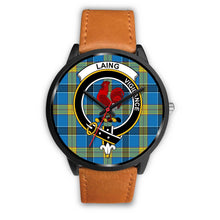 Load image into Gallery viewer, Laing Clans ,Pink Leather watch, leather steel watch, tartan watch, tartan watches, clan watch, scotland watch, merry christmas, cyber Monday, halloween, black Friday