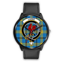 Load image into Gallery viewer, Laing Clans ,Black Metal Mesh watch, leather steel watch, tartan watch, tartan watches, clan watch, scotland watch, merry christmas, cyber Monday, halloween, black Friday