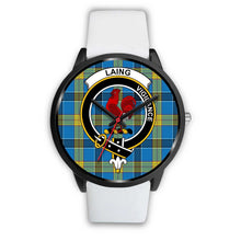Load image into Gallery viewer, Laing Clans ,Silver Metal Mesh watch, leather steel watch, tartan watch, tartan watches, clan watch, scotland watch, merry christmas, cyber Monday, halloween, black Friday