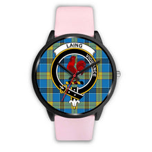 Load image into Gallery viewer, Laing Clans ,Silver Metal Link watch, leather steel watch, tartan watch, tartan watches, clan watch, scotland watch, merry christmas, cyber Monday, halloween, black Friday