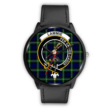 Load image into Gallery viewer, Lammie Clans ,Black Metal Mesh watch, leather steel watch, tartan watch, tartan watches, clan watch, scotland watch, merry christmas, cyber Monday, halloween, black Friday