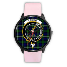 Load image into Gallery viewer, Lammie Clans ,Silver Metal Link watch, leather steel watch, tartan watch, tartan watches, clan watch, scotland watch, merry christmas, cyber Monday, halloween, black Friday