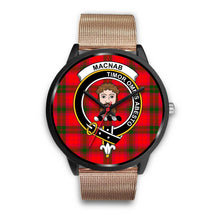 Load image into Gallery viewer, MacNab Modern Clans ,Rose Gold Metal Link watch, leather steel watch, tartan watch, tartan watches, clan watch, scotland watch, merry christmas, cyber Monday, halloween, black Friday