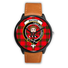 Load image into Gallery viewer, MacNab Modern Clans ,White Leather watch, leather steel watch, tartan watch, tartan watches, clan watch, scotland watch, merry christmas, cyber Monday, halloween, black Friday