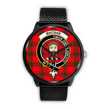 Load image into Gallery viewer, MacNab Modern Clans ,Silver Metal Link watch, leather steel watch, tartan watch, tartan watches, clan watch, scotland watch, merry christmas, cyber Monday, halloween, black Friday