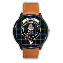 Load image into Gallery viewer, Lamont Modern Clans ,Pink Leather watch, leather steel watch, tartan watch, tartan watches, clan watch, scotland watch, merry christmas, cyber Monday, halloween, black Friday