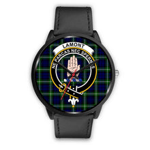 Load image into Gallery viewer, Lamont Modern Clans ,Black Metal Mesh watch, leather steel watch, tartan watch, tartan watches, clan watch, scotland watch, merry christmas, cyber Monday, halloween, black Friday