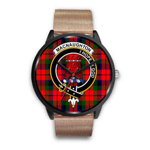 Load image into Gallery viewer, MacNaughton Modern Clans ,Brown Leather watch, leather steel watch, tartan watch, tartan watches, clan watch, scotland watch, merry christmas, cyber Monday, halloween, black Friday