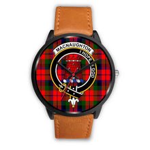 Load image into Gallery viewer, MacNaughton Modern Clans ,Pink Leather watch, leather steel watch, tartan watch, tartan watches, clan watch, scotland watch, merry christmas, cyber Monday, halloween, black Friday