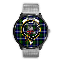 Load image into Gallery viewer, MacNeil Of Barra Clans ,Rose Gold Metal Link watch, leather steel watch, tartan watch, tartan watches, clan watch, scotland watch, merry christmas, cyber Monday, halloween, black Friday