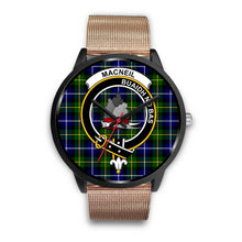 Load image into Gallery viewer, MacNeil Of Barra Clans ,Brown Leather watch, leather steel watch, tartan watch, tartan watches, clan watch, scotland watch, merry christmas, cyber Monday, halloween, black Friday