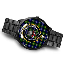 Load image into Gallery viewer, MacNeil Of Barra Clans ,Brown Leather watch, leather steel watch, tartan watch, tartan watches, clan watch, scotland watch, merry christmas, cyber Monday, halloween, black Friday