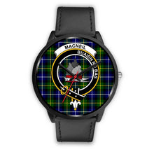 Load image into Gallery viewer, MacNeil Of Barra Clans ,Black Metal Mesh watch, leather steel watch, tartan watch, tartan watches, clan watch, scotland watch, merry christmas, cyber Monday, halloween, black Friday