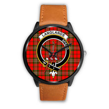 Load image into Gallery viewer, Langlands Clans ,Pink Leather watch, leather steel watch, tartan watch, tartan watches, clan watch, scotland watch, merry christmas, cyber Monday, halloween, black Friday
