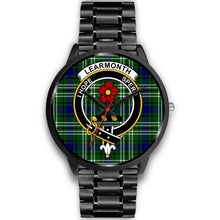 Load image into Gallery viewer, Learmonth Clans ,Black Metal Link watch, leather steel watch, tartan watch, tartan watches, clan watch, scotland watch, merry christmas, cyber Monday, halloween, black Friday