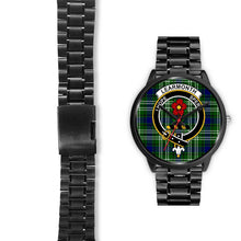 Load image into Gallery viewer, Learmonth Clans ,Black Leather watch, leather steel watch, tartan watch, tartan watches, clan watch, scotland watch, merry christmas, cyber Monday, halloween, black Friday