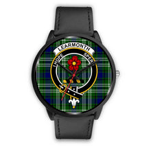 Load image into Gallery viewer, Learmonth Clans ,Black Metal Mesh watch, leather steel watch, tartan watch, tartan watches, clan watch, scotland watch, merry christmas, cyber Monday, halloween, black Friday