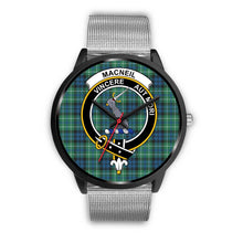Load image into Gallery viewer, MacNeil of Colonsay Clans ,Rose Gold Metal Link watch, leather steel watch, tartan watch, tartan watches, clan watch, scotland watch, merry christmas, cyber Monday, halloween, black Friday