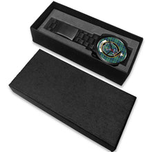 Load image into Gallery viewer, MacNeil of Colonsay Clans ,White Leather watch, leather steel watch, tartan watch, tartan watches, clan watch, scotland watch, merry christmas, cyber Monday, halloween, black Friday