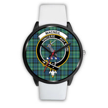 Load image into Gallery viewer, MacNeil of Colonsay Clans ,Silver Metal Mesh watch, leather steel watch, tartan watch, tartan watches, clan watch, scotland watch, merry christmas, cyber Monday, halloween, black Friday