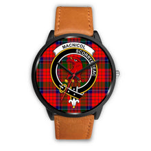 Load image into Gallery viewer, MacNicol (of Scorrybreac) Clans ,Pink Leather watch, leather steel watch, tartan watch, tartan watches, clan watch, scotland watch, merry christmas, cyber Monday, halloween, black Friday
