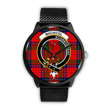 Load image into Gallery viewer, MacNicol (of Scorrybreac) Clans ,Rose Gold Metal Mesh watch, leather steel watch, tartan watch, tartan watches, clan watch, scotland watch, merry christmas, cyber Monday, halloween, black Friday