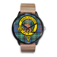 Load image into Gallery viewer, MacPhail Clans ,Brown Leather watch, leather steel watch, tartan watch, tartan watches, clan watch, scotland watch, merry christmas, cyber Monday, halloween, black Friday