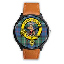 Load image into Gallery viewer, MacPhail Clans ,Pink Leather watch, leather steel watch, tartan watch, tartan watches, clan watch, scotland watch, merry christmas, cyber Monday, halloween, black Friday