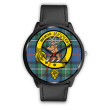 Load image into Gallery viewer, MacPhail Clans ,Black Metal Mesh watch, leather steel watch, tartan watch, tartan watches, clan watch, scotland watch, merry christmas, cyber Monday, halloween, black Friday
