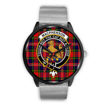 Load image into Gallery viewer, MacPherson Modern Clans ,Rose Gold Metal Link watch, leather steel watch, tartan watch, tartan watches, clan watch, scotland watch, merry christmas, cyber Monday, halloween, black Friday