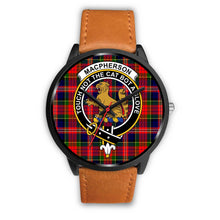 Load image into Gallery viewer, MacPherson Modern Clans ,Pink Leather watch, leather steel watch, tartan watch, tartan watches, clan watch, scotland watch, merry christmas, cyber Monday, halloween, black Friday