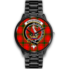 Load image into Gallery viewer, MacQuarrie Modern Clans ,Black Metal Link watch, leather steel watch, tartan watch, tartan watches, clan watch, scotland watch, merry christmas, cyber Monday, halloween, black Friday