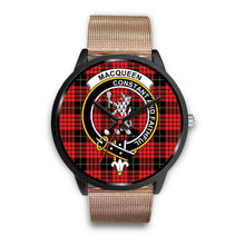 Load image into Gallery viewer, MacQueen Modern Clans ,Brown Leather watch, leather steel watch, tartan watch, tartan watches, clan watch, scotland watch, merry christmas, cyber Monday, halloween, black Friday