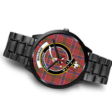 Load image into Gallery viewer, MacRae Ancient Clans ,Brown Leather watch, leather steel watch, tartan watch, tartan watches, clan watch, scotland watch, merry christmas, cyber Monday, halloween, black Friday