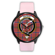 Load image into Gallery viewer, MacRae Ancient Clans ,Silver Metal Link watch, leather steel watch, tartan watch, tartan watches, clan watch, scotland watch, merry christmas, cyber Monday, halloween, black Friday