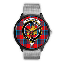 Load image into Gallery viewer, MacTavish Modern Clans ,Rose Gold Metal Link watch, leather steel watch, tartan watch, tartan watches, clan watch, scotland watch, merry christmas, cyber Monday, halloween, black Friday