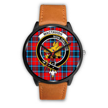 Load image into Gallery viewer, MacTavish Modern Clans ,Pink Leather watch, leather steel watch, tartan watch, tartan watches, clan watch, scotland watch, merry christmas, cyber Monday, halloween, black Friday