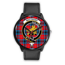 Load image into Gallery viewer, MacTavish Modern Clans ,Black Metal Mesh watch, leather steel watch, tartan watch, tartan watches, clan watch, scotland watch, merry christmas, cyber Monday, halloween, black Friday